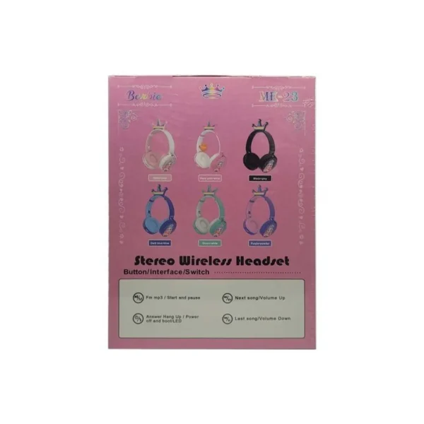 هدفون بلوتوثی RGB فانتزی طرح باربی مدل ME-23