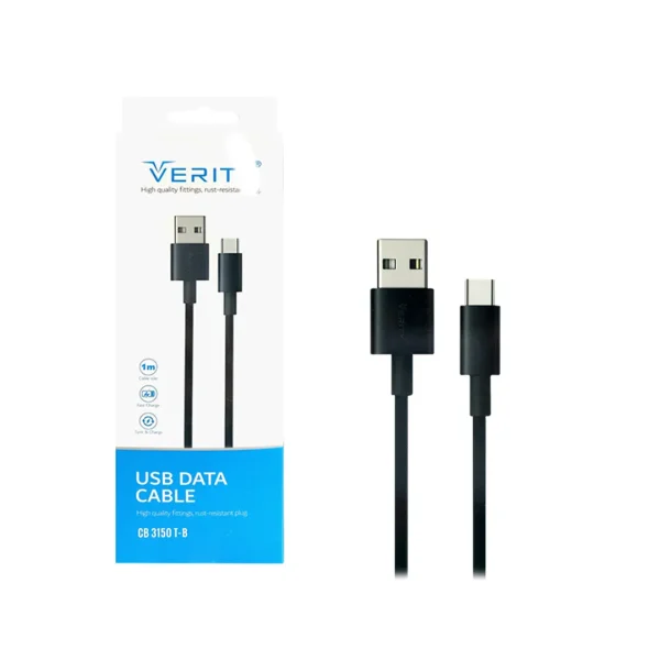 کابل دیتا و شارژ Type-C وریتی مدل CB 3150T-W