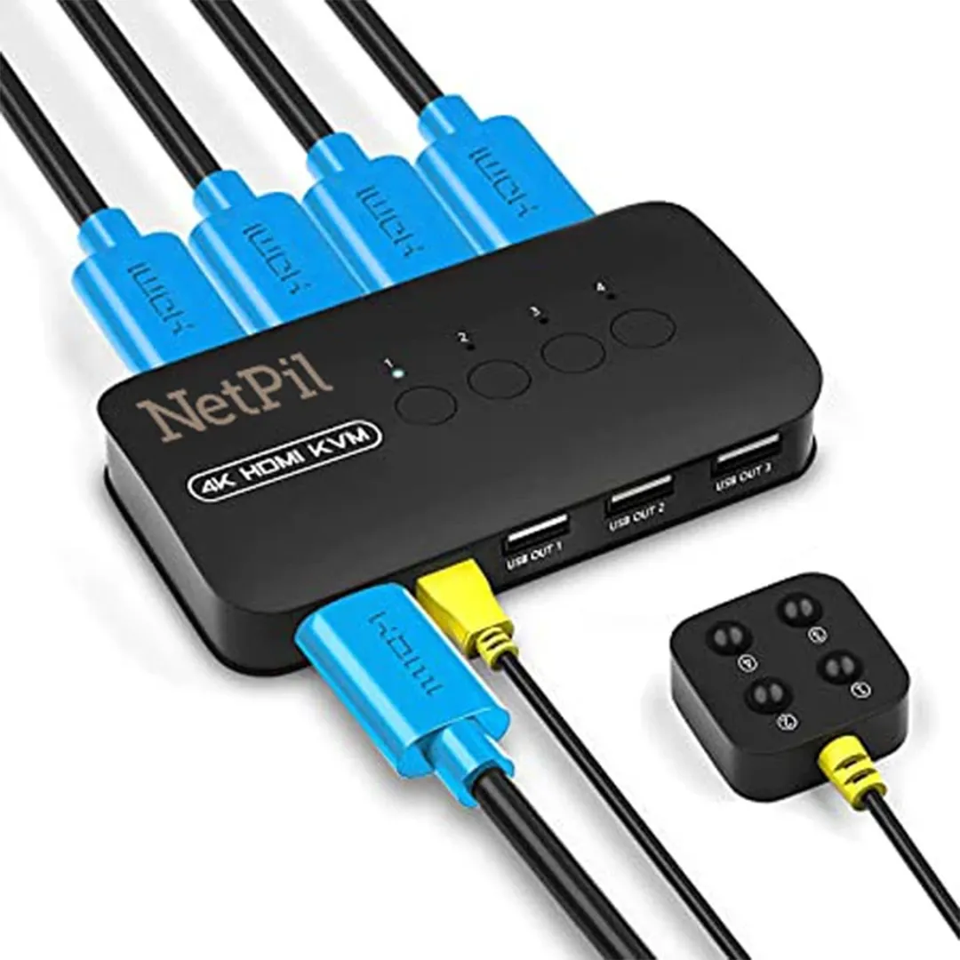 سوییچ KVM چهار پورت HDMI پی نت مدل HK401