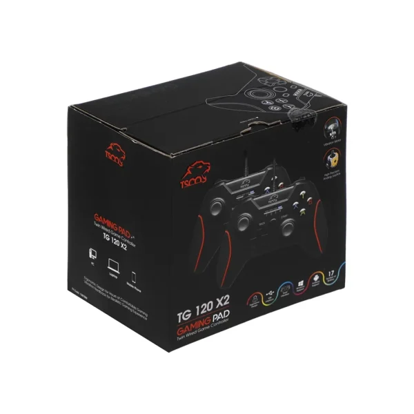 دسته بازی سیمی شوک دار دوتایی تسکو مدل TG120 X2