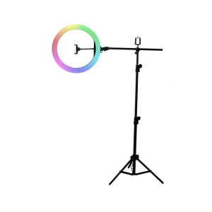 رینگ لایت 14 اینچی پی‌نت مدل LJJ36-RGB به همراه سه پایه