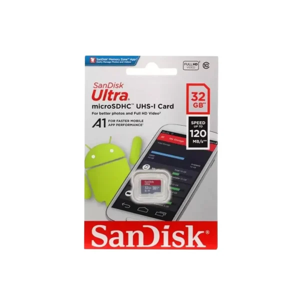 کارت حافظه میکرو SD سن دیسک مدل Ultra A1 کلاس 10 استاندارد UHS-I ظرفیت 32 گیگابایت