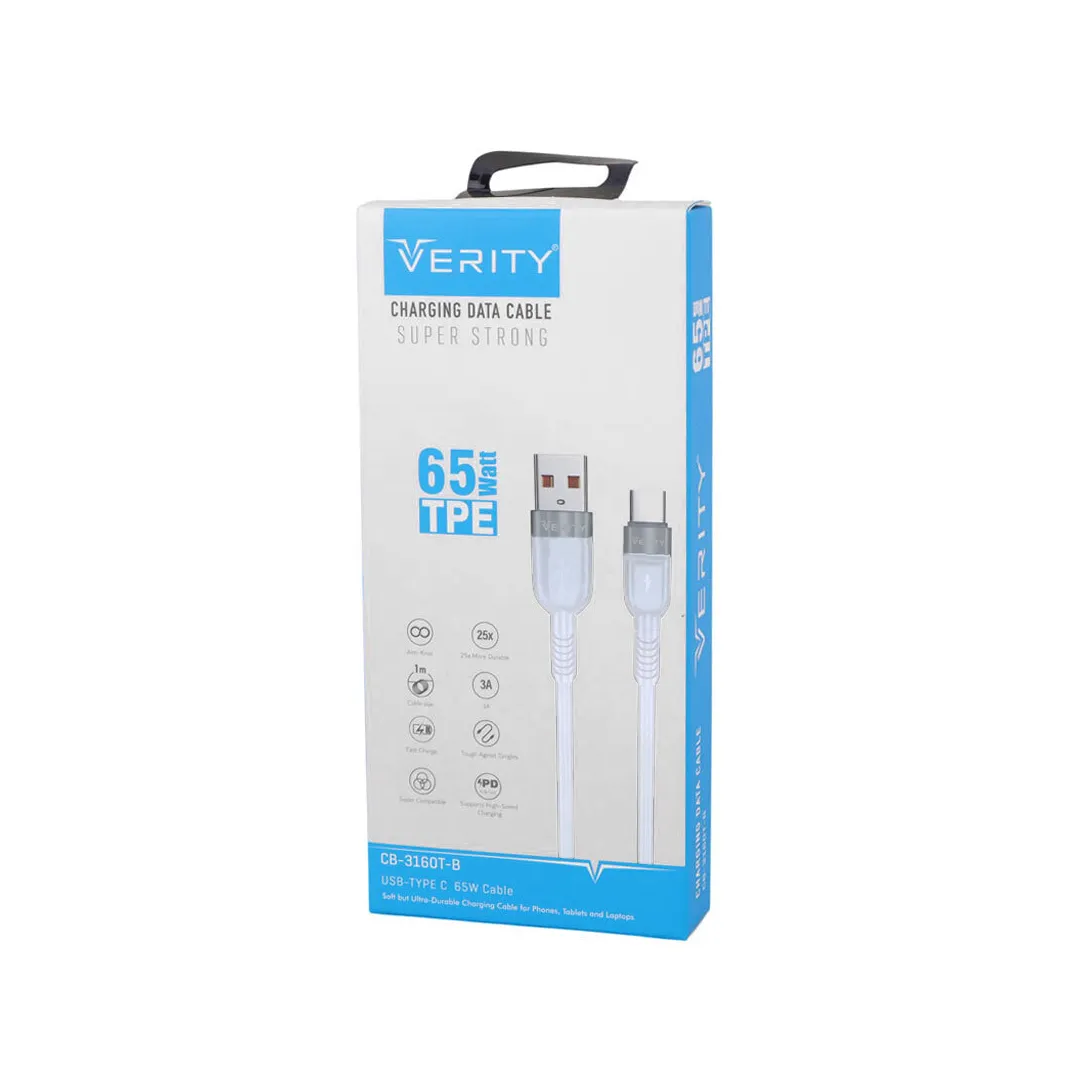 کابل دیتا و شارژ تایپ سی وریتی مدل CB3160T