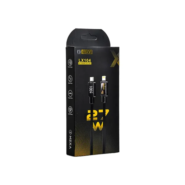 کابل دیتا و شارژ 27 وات تایپ سی به لایتنینگ نکسا مدل LX104