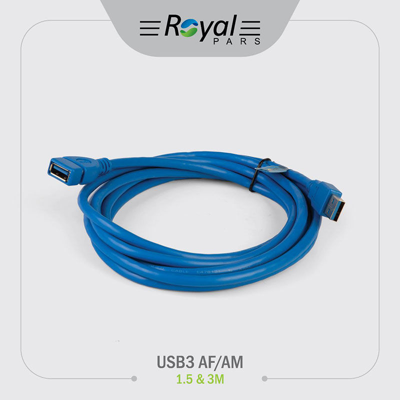 کابل افزایش طول USB3.0 رویال مدل AF/AM - طول 1.5 متر