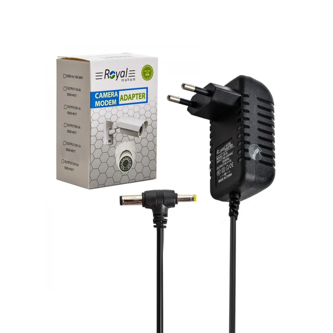 آداپتور دوربین و مودم 9 ولت 2 آمپر (دو سر) رویال