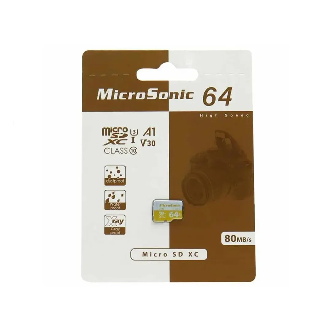 کارت حافظه میکرو SD میکروسونیک مدل U3 ظرفیت 64 گیگابایت