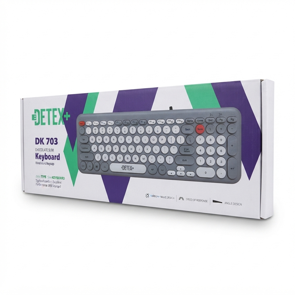 کیبورد سیمی دیتکس مدل DK703 با طراحی استاندارد و اتصال USB