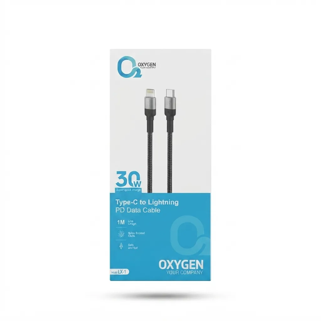 کابل دیتا و شارژ Type-C به gلایتنینگ اکسیژن مدل LX-1
