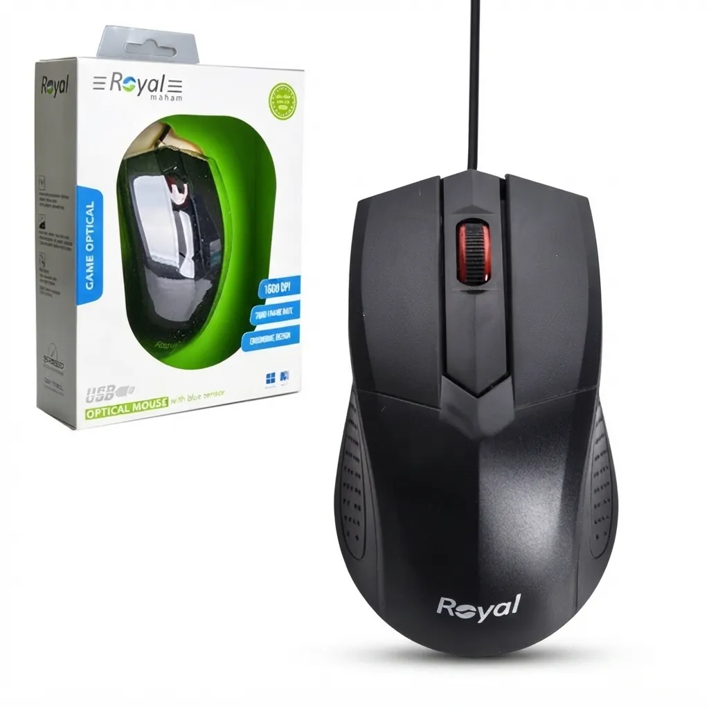 موس سیمی رویال مدل M-262 با طراحی ارگونومیک و اتصال USB