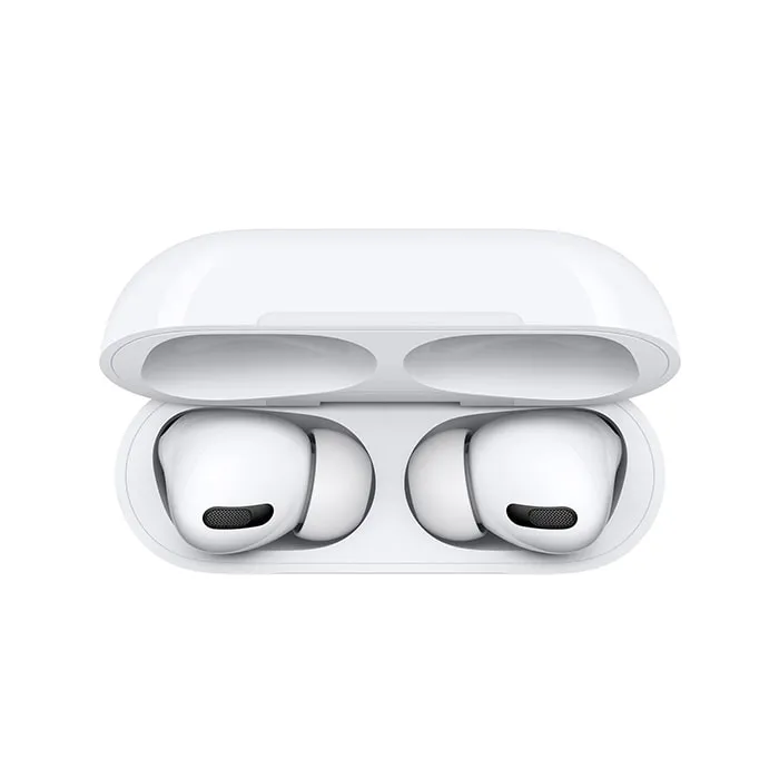 نمای نزدیک از بالای ایرپاد فول‌کپی Airpods Pro3 ANC با ایربادهای قرارگرفته در کیس
