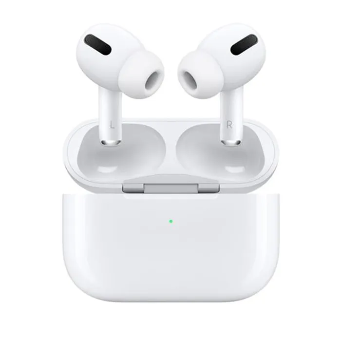 نمای روبروی ایرپاد اپل مدل Airpods Pro3 ANC فول‌کپی داخل کیس شارژ سفید