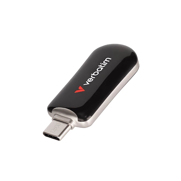 نمای روبروی فلش مموری VERBATIM ظرفیت 128 گیگابایت USB-C 3.2 مدل VER-30229 با کانکتور تایپ C