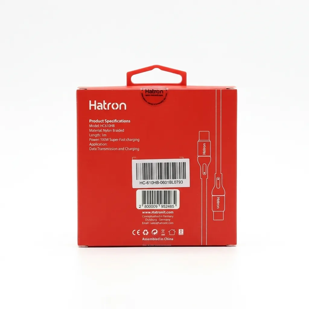 کابل دیتا و شارژ Type-C به Type-C هترون مدل HC610HB