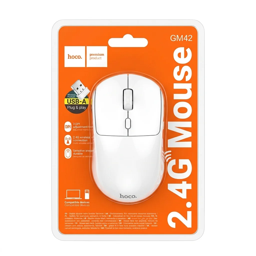 موس بی سیم هوکو مدل GM42 رنگ سفید