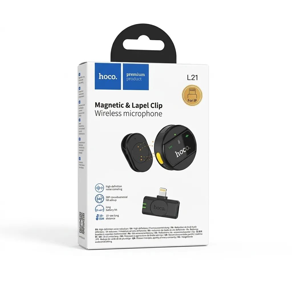میکروفون یقه ای بلوتوثی Lightening هوکو مدل L21