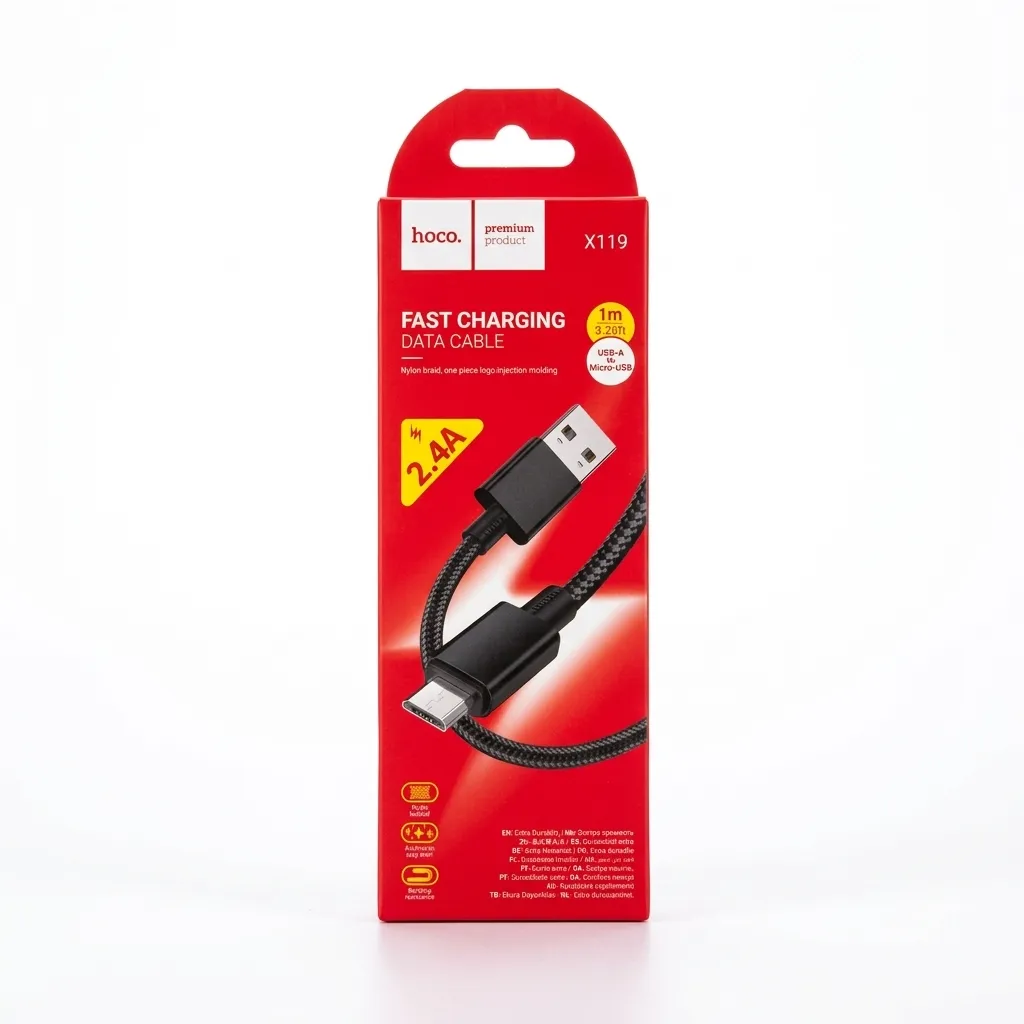 کابل دیتا و شارژ USB-A به MicroUSB هوکو مدل X119