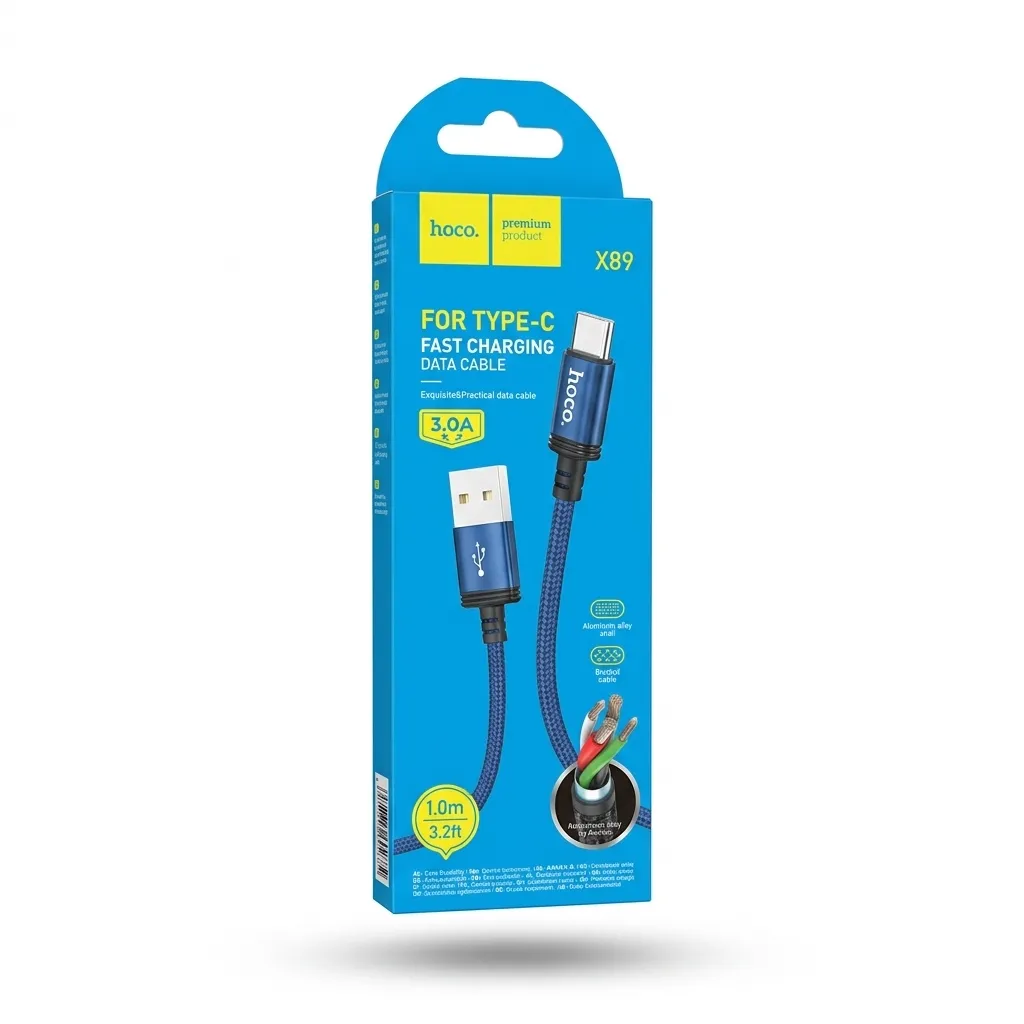 کابل دیتا و شارژ USB-A به Type-C هوکو مدل X89