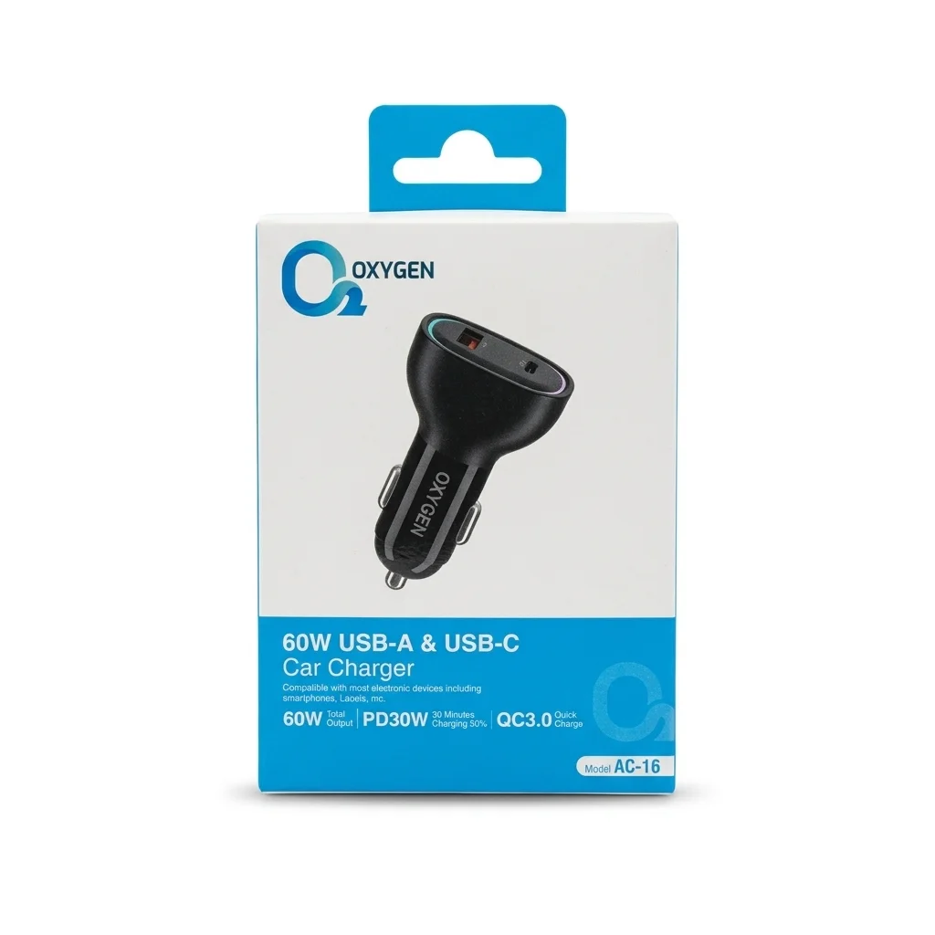 شارژر فندکی 60 وات اکسیژن مدل AC-16