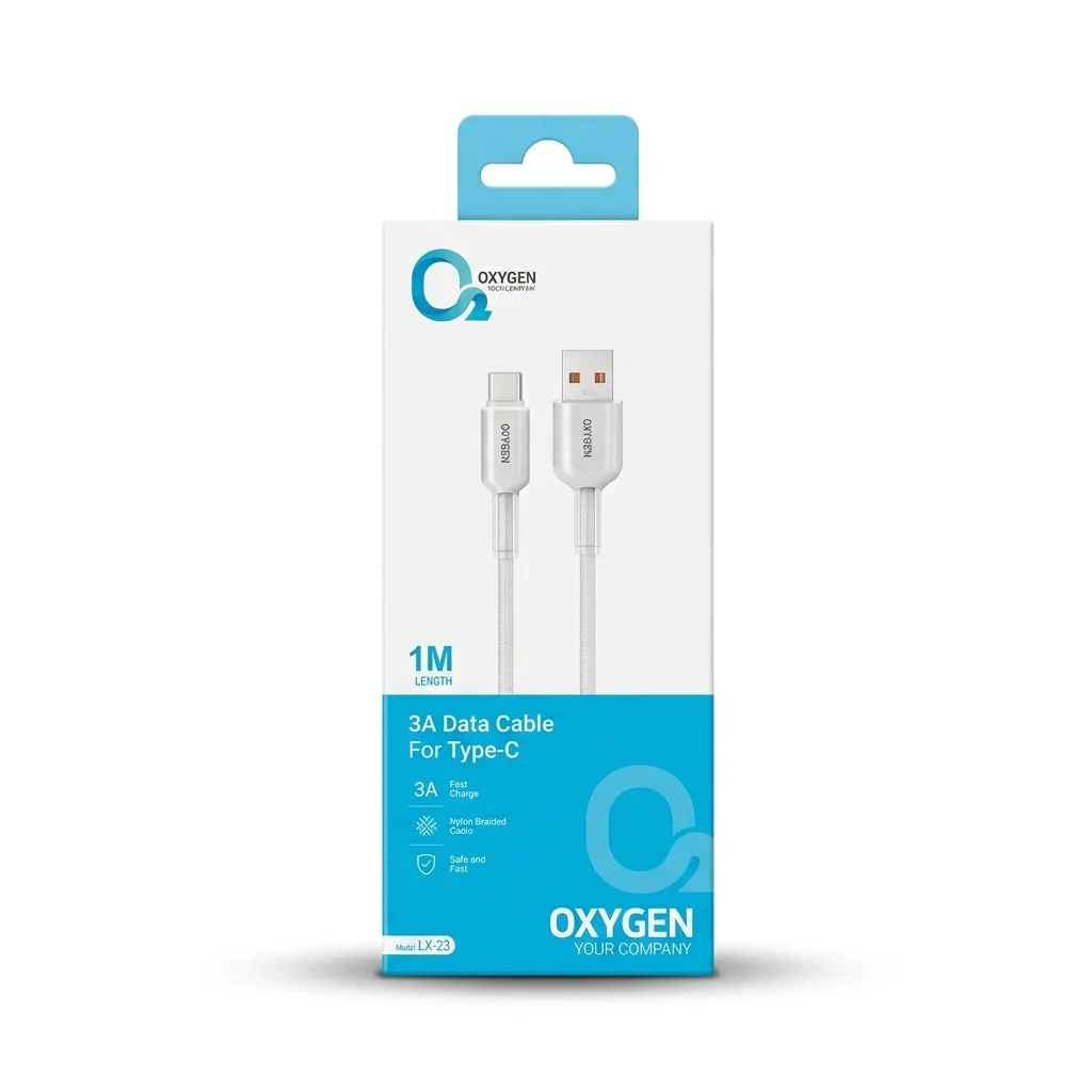 کابل دیتا و شارژ USB-A به Type-C اکسیژن مدل LX-23