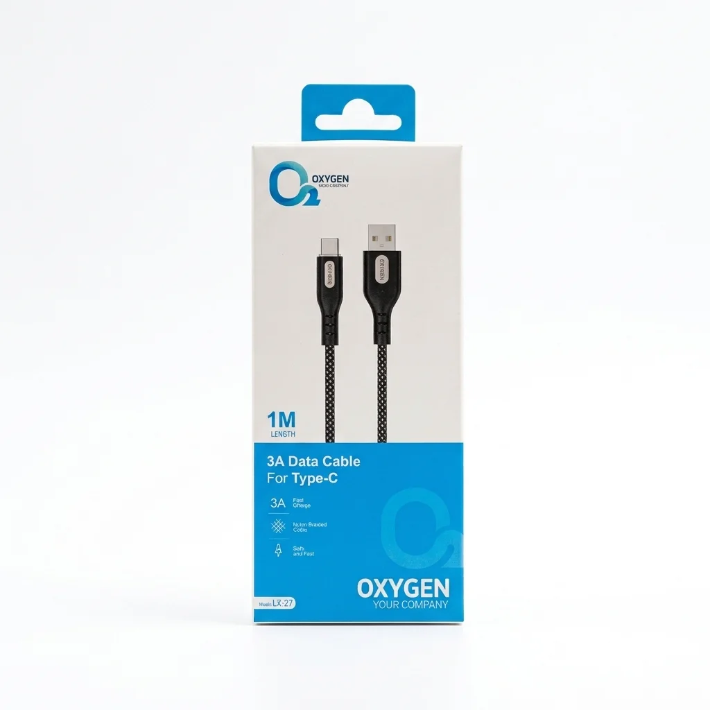 کابل دیتا و شارژ USB-A به Type-C اکسیژن مدل LX-27