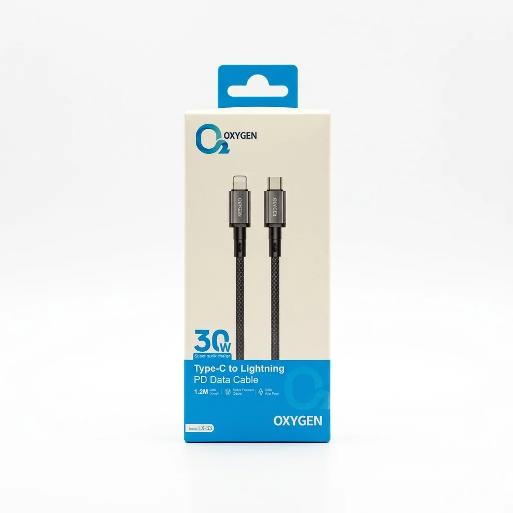 کابل دیتا و شارژ Type-C به Lightening اکسیژن مدل LX-33