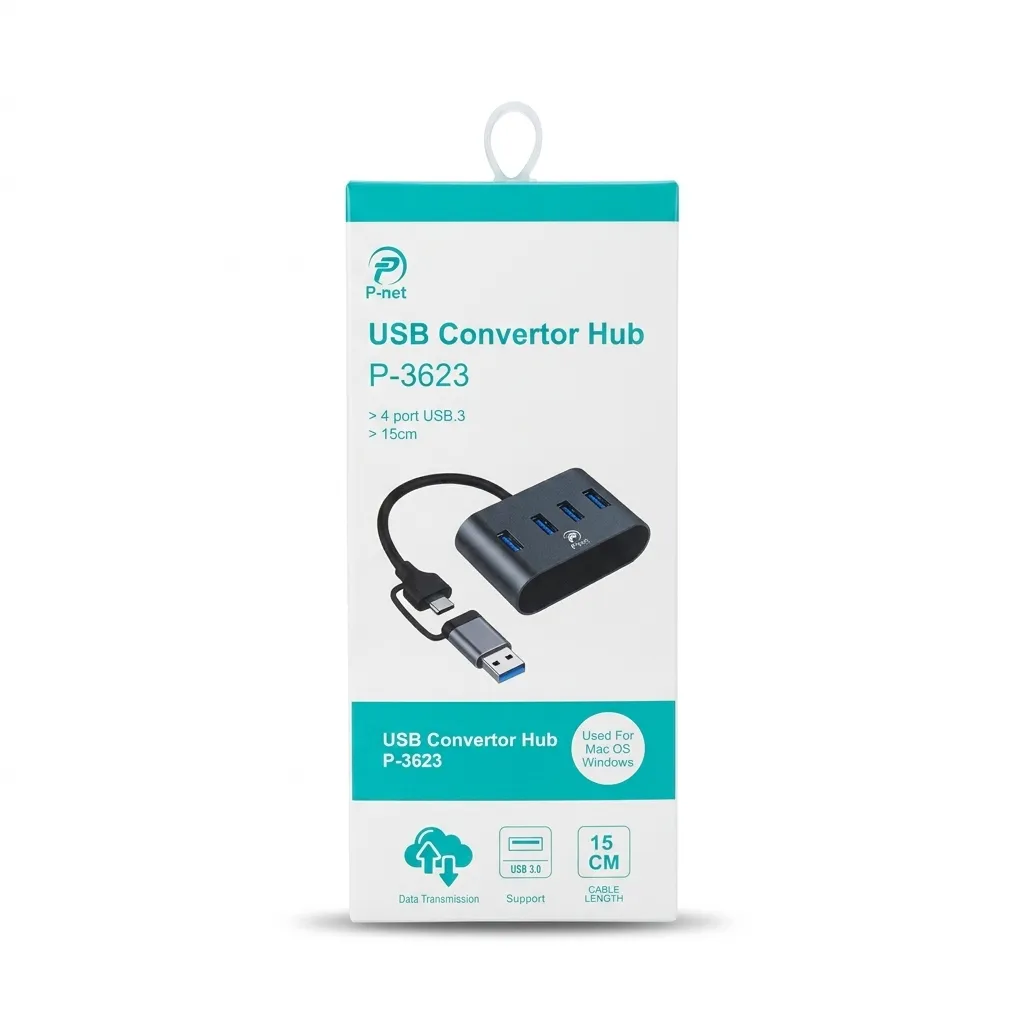 هاب 4 پورت پاوردار پی نت مدل T-3623