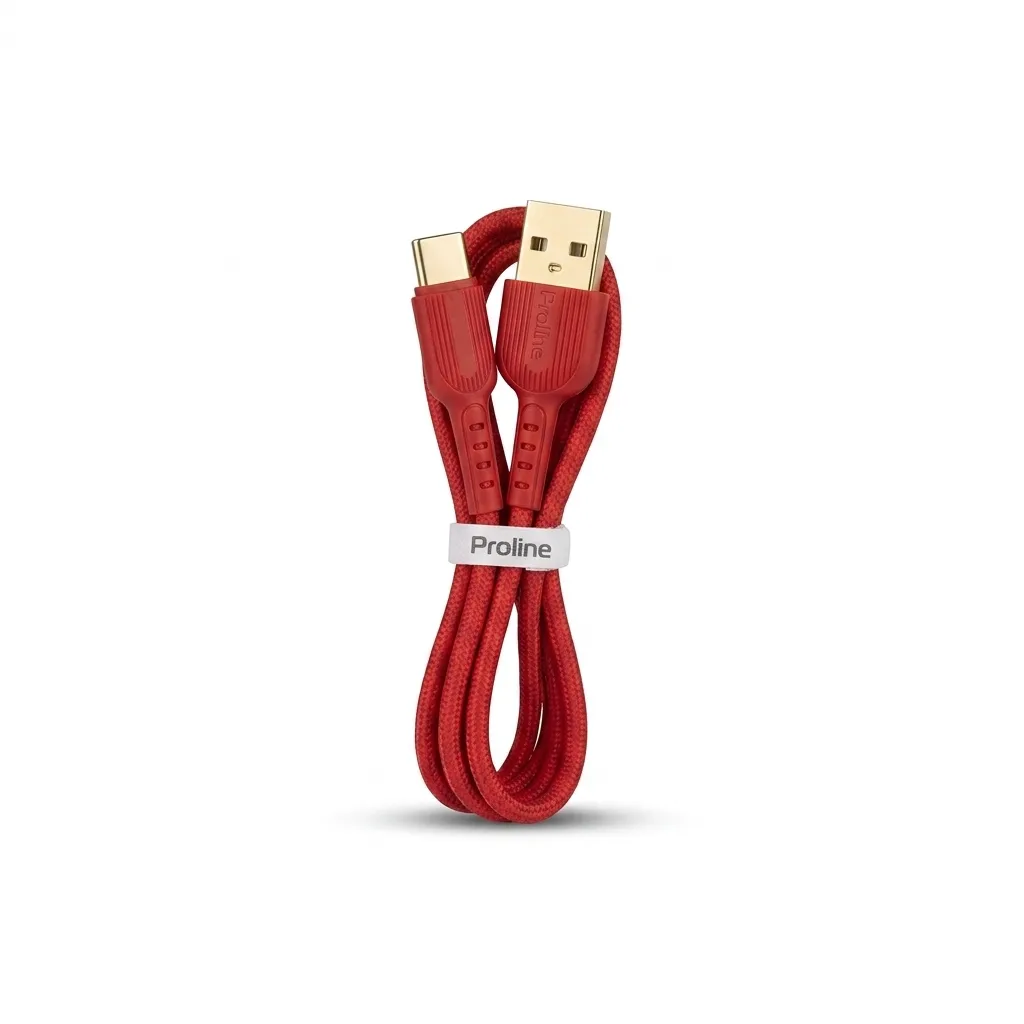 کابل دیتا و شارژ USB-A به Type-C پرووان مدل PCC290 رنگ قرمز