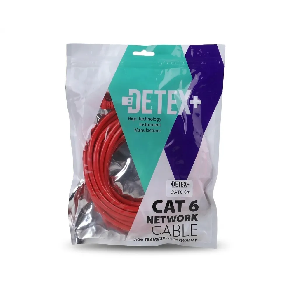 کابل شبکه CAT6E دتکس پلاس 5 متری